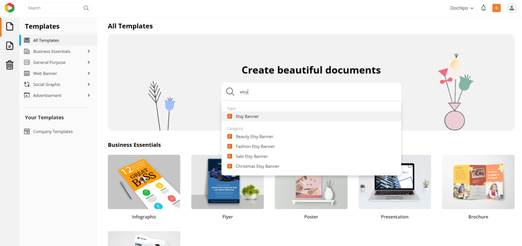 Find DocHipo Etsy Templates