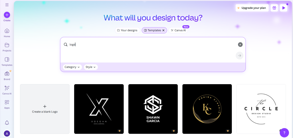 Canva logo templates