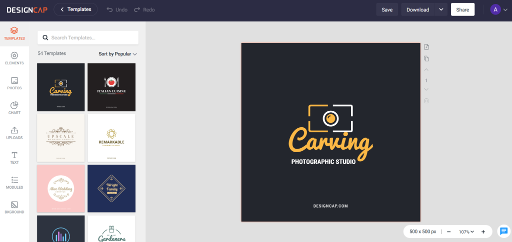 DesignCap logo templates