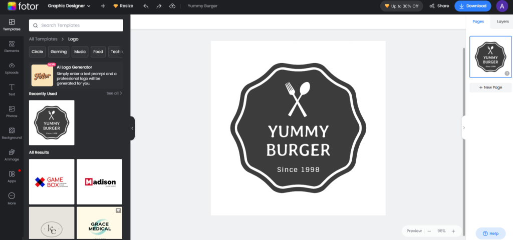 Fotor logo templates and maker