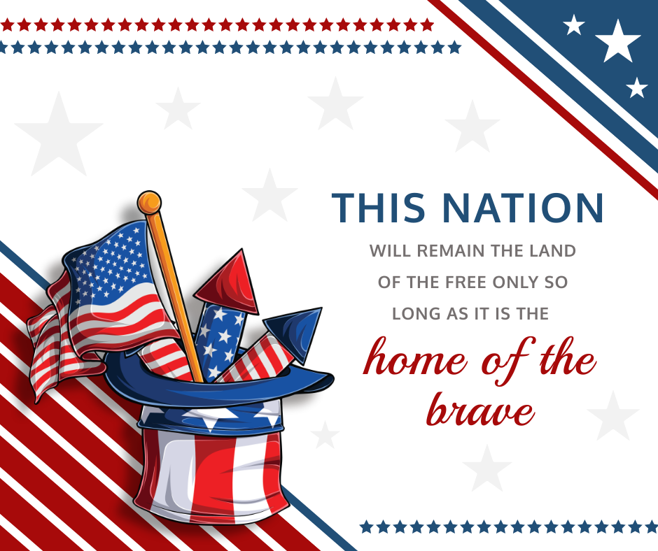 4th of July Facebook post with quotation