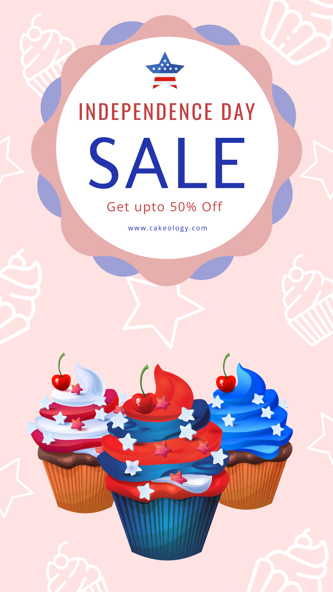 4th of July Instagram story for cupcake sale