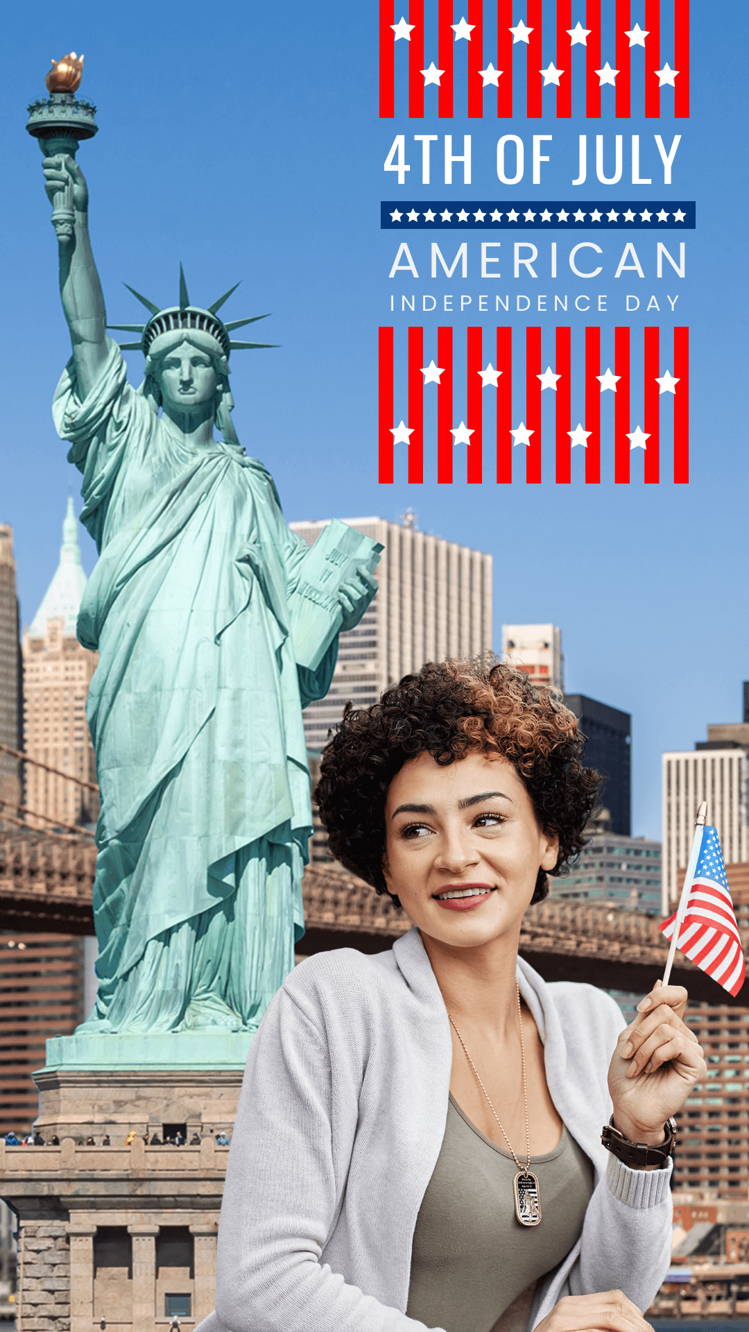 4th of July Instagram story template for selfie contest