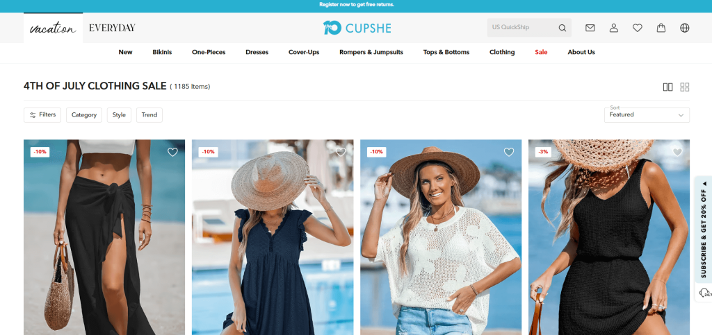 4th of July marketing ideas for Landing Page