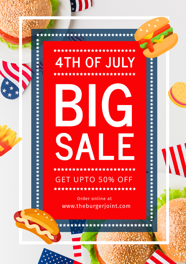 4th of July poster for food brand