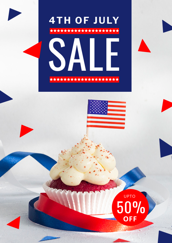 4th of July poster in DocHipo for cupcake sale