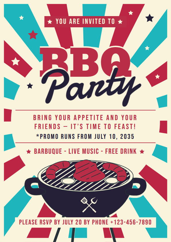 DocHipo BBQ party poster template