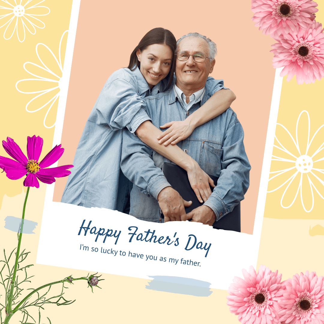 DocHipo template for Father's Day Instagram Post with Thank You Note