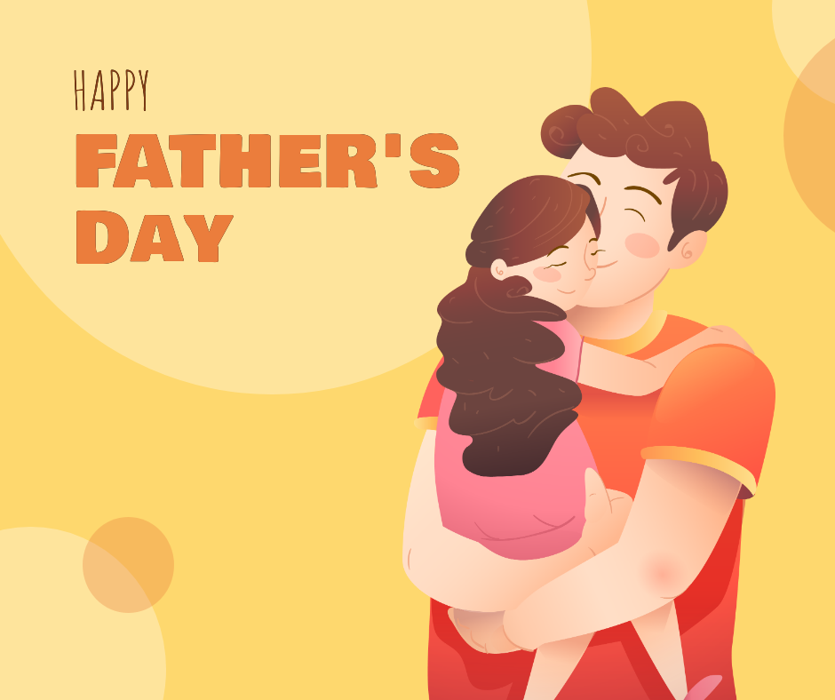 Facebook Post Template in Father-Child Memories with Illustrated Bliss