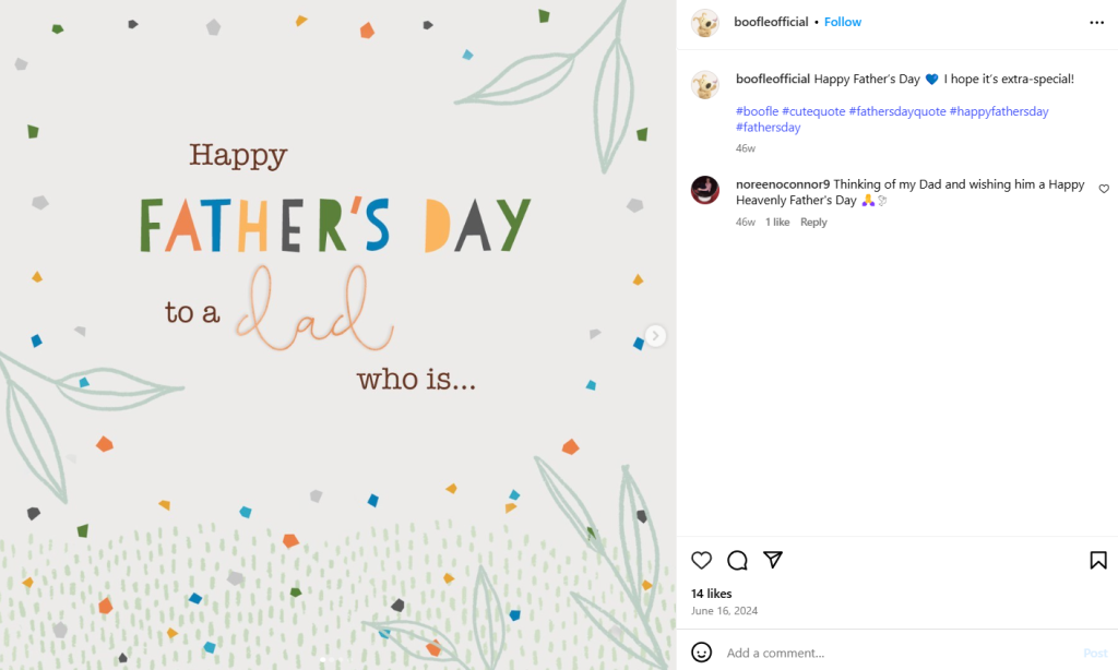 Father’s Day Instagram Post with a Tribute Open to Every Perspective