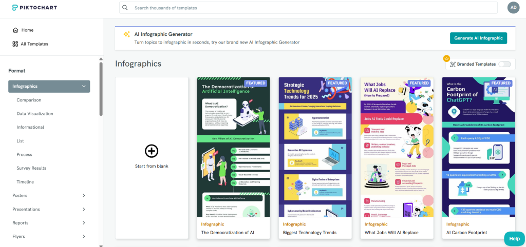 Piktochart templates