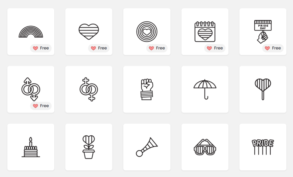 DocHipo Pride mono icons Pride month mono icons