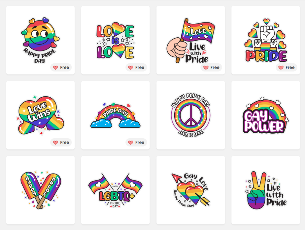 Pride month graphics stickers from DocHipo Pride month graphics stickers from DocHipo