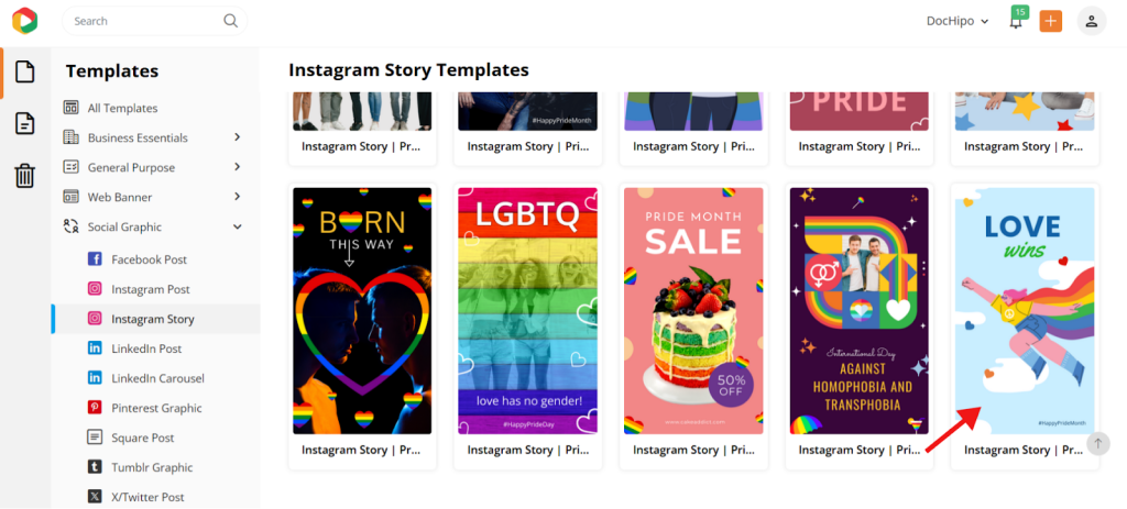 Pride month templates in DocHipo Pride month templates in DocHipo
