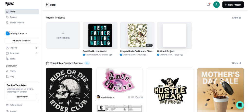 Kittl interface Kittl vs Canva vs DocHipo interface