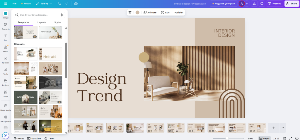 Canva presentation tool - Prezi alternatives