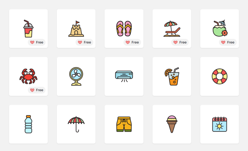summer vector graphics- DocHipo icons
