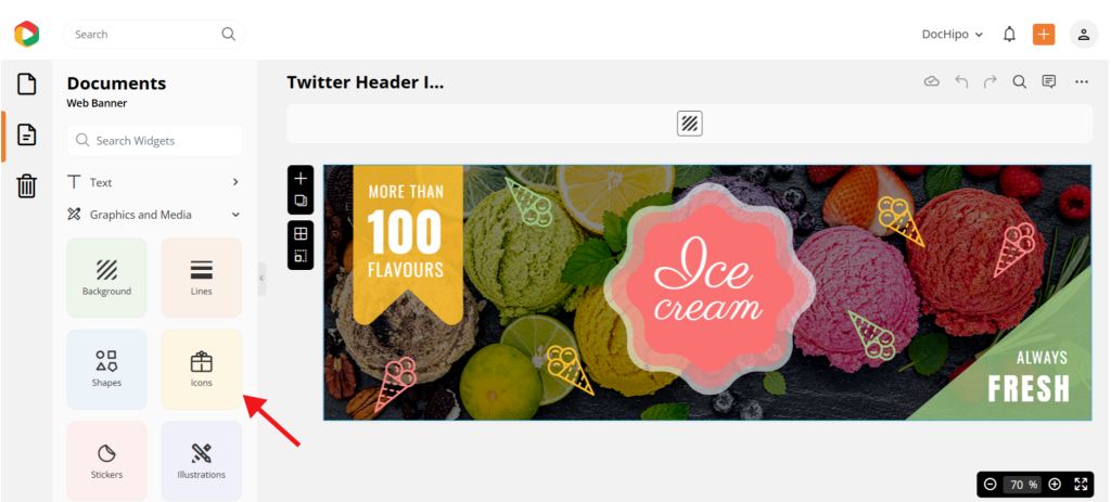 Design widgets in DocHipo