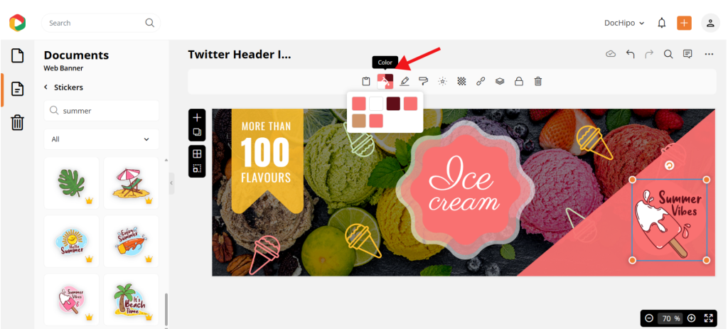 summer vector graphics in DocHipo