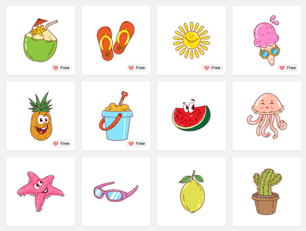 summer vector graphics- DocHipo stickers