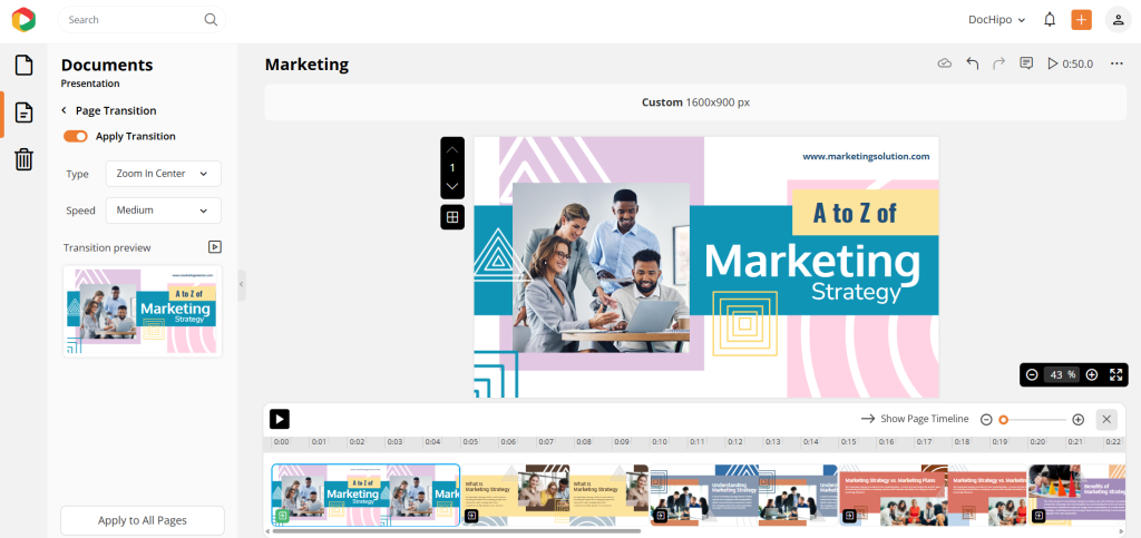 DocHipo video editor for turning slides into video presentations