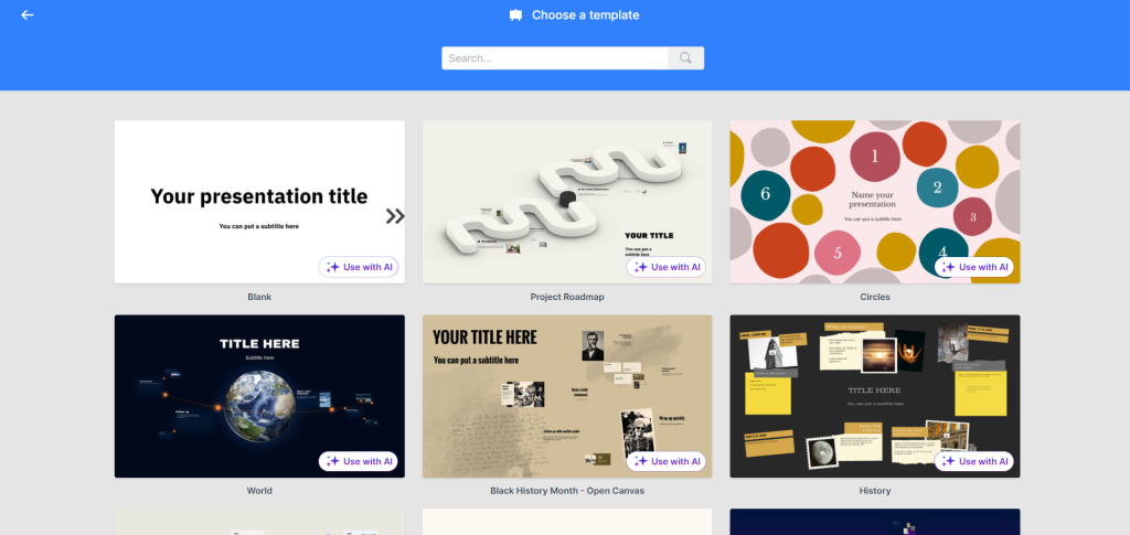 Prezi presentation templates