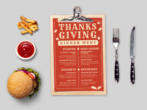 Thanksgiving Menu Templates