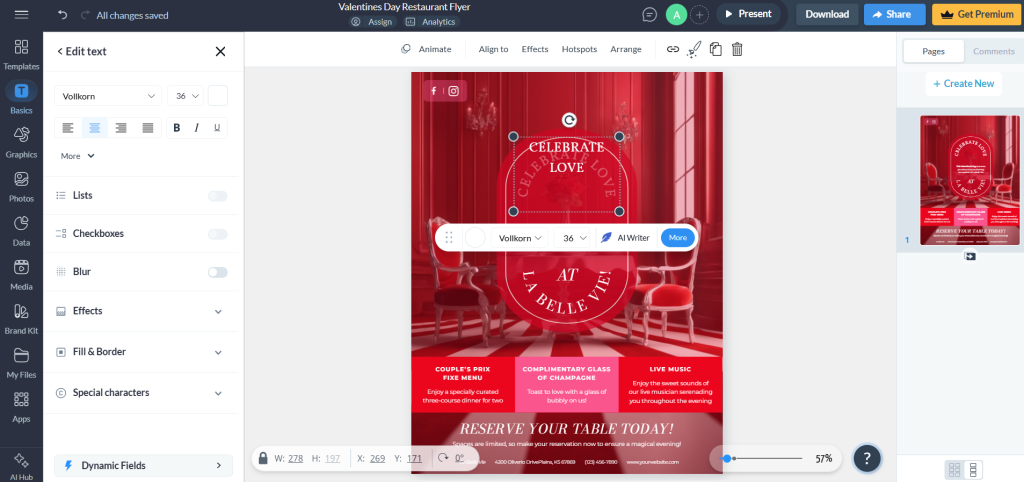 Visme core customization features