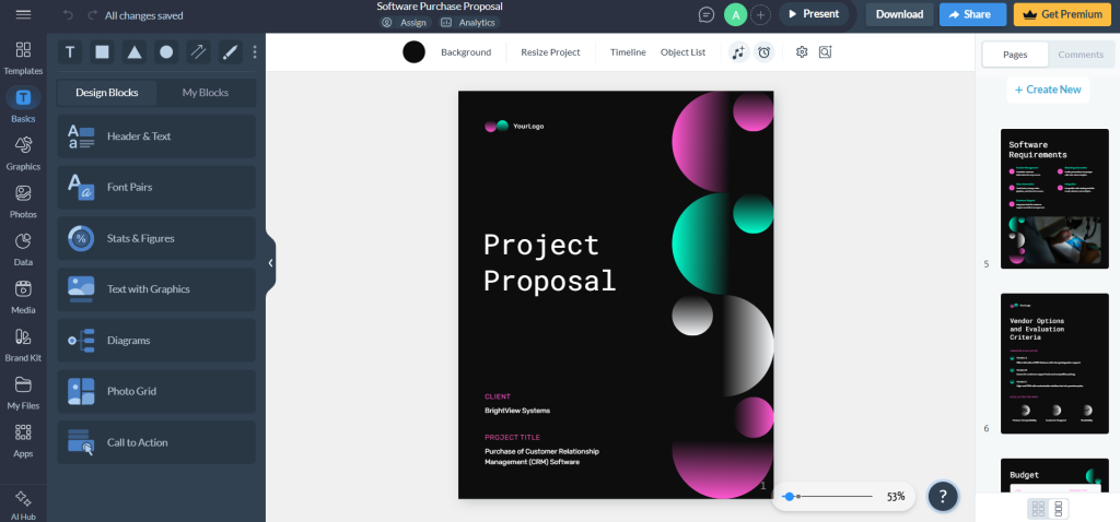 Visme proposal maker