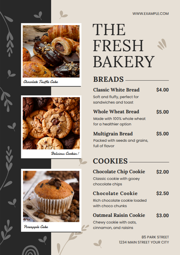 Bakery template with picture-perfect collages