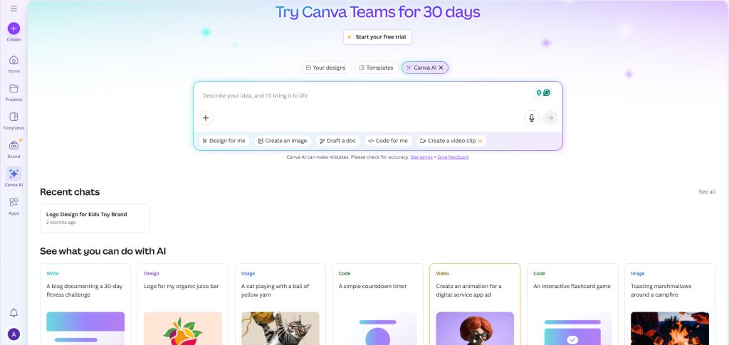 Canva AI deisgn