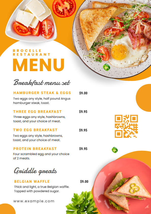 Cloud Kitchen Menu Card Design with QR