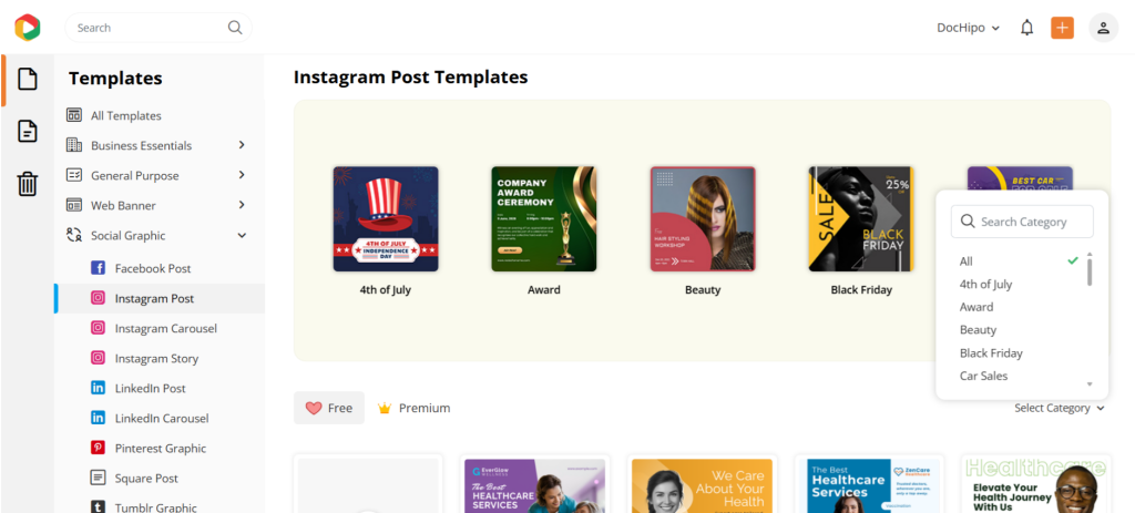 DocHipo templates categories DocHipo templates categories