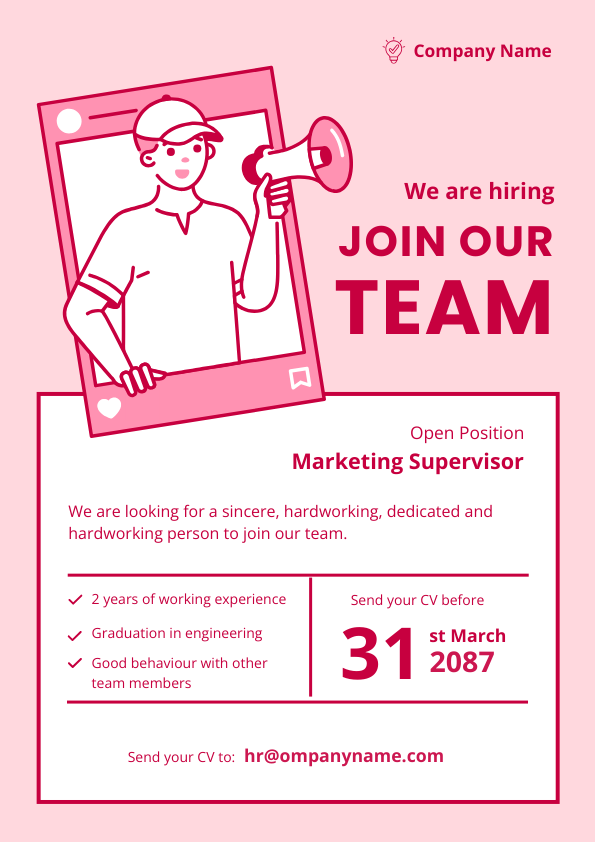 Friendly Visuals for Announcing Job Recruitment with a Flyer