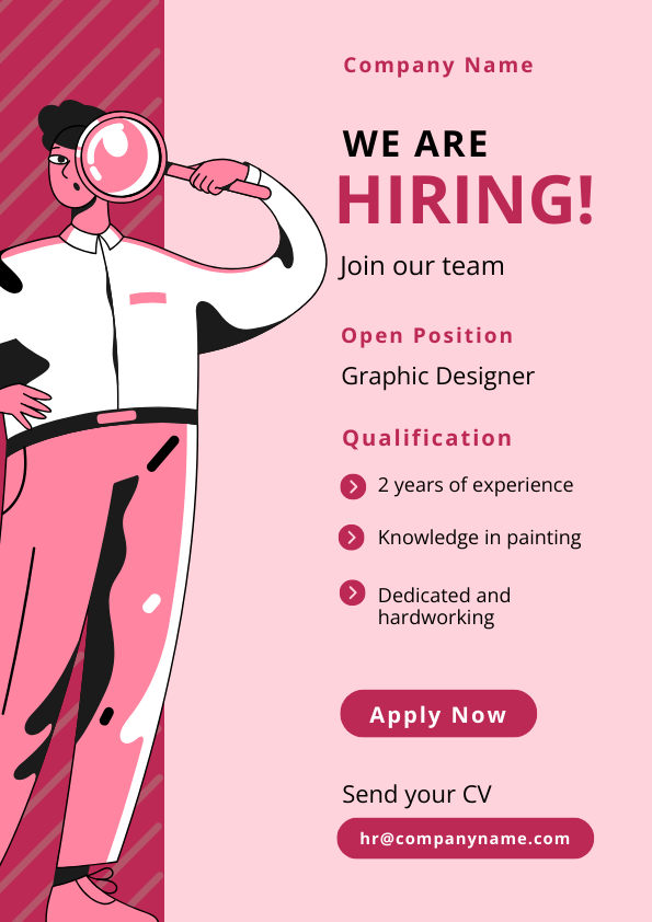 Illustration-Based Hiring Flyer in DocHipo