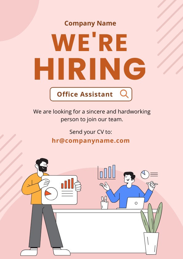 Illustration-Heavy Hiring Flyer in DocHipo