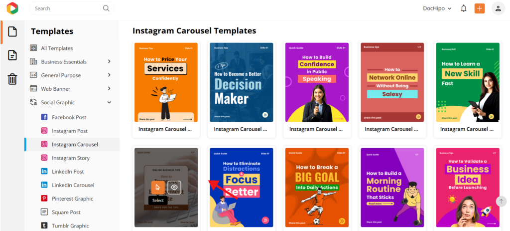 How to make an Instagram carousel- DocHipo templates How to make an Instagram carousel- DocHipo templates