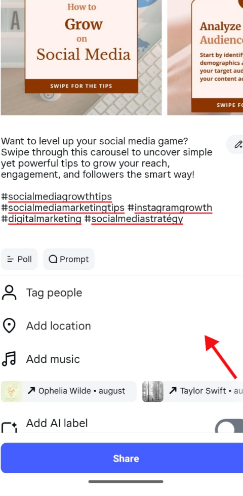 Post Instagram carousels with captions and hashtags Post Instagram carousels with captions and hashtags
