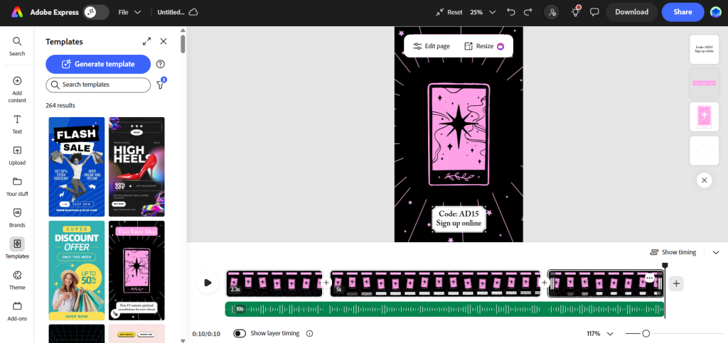 Adobe Express video editor