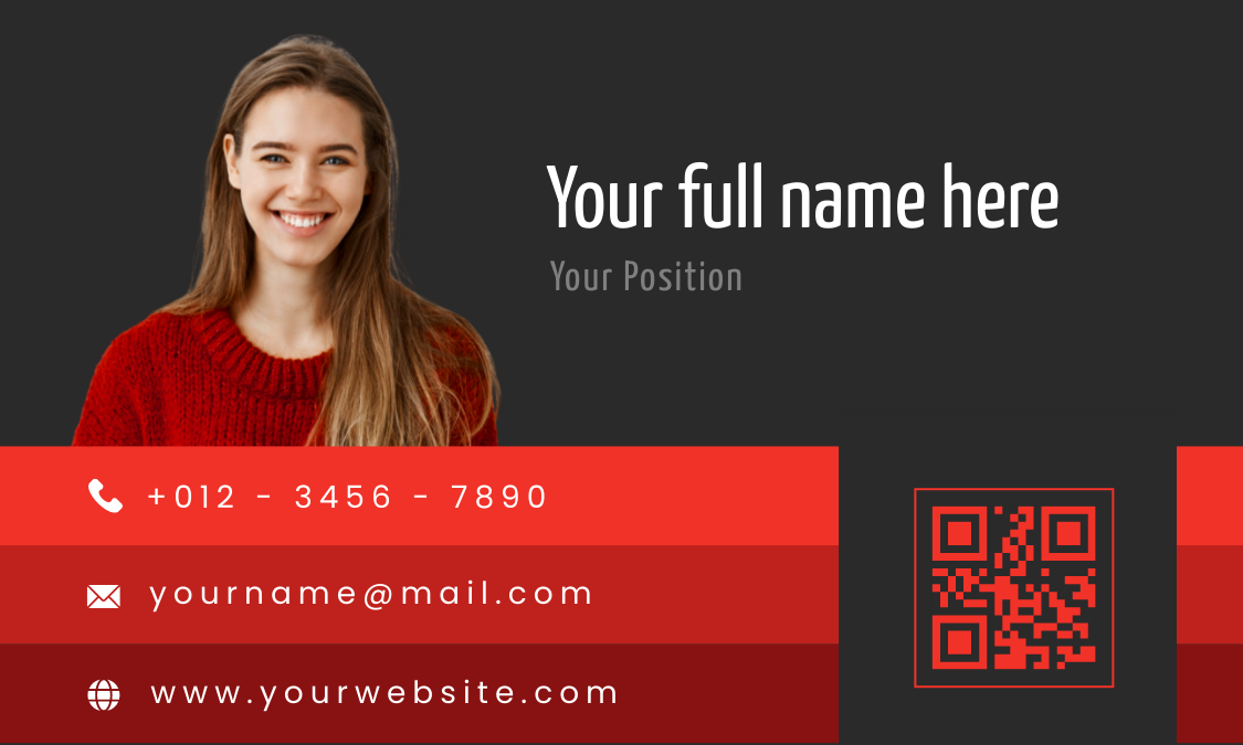 Car sales business card template with QR