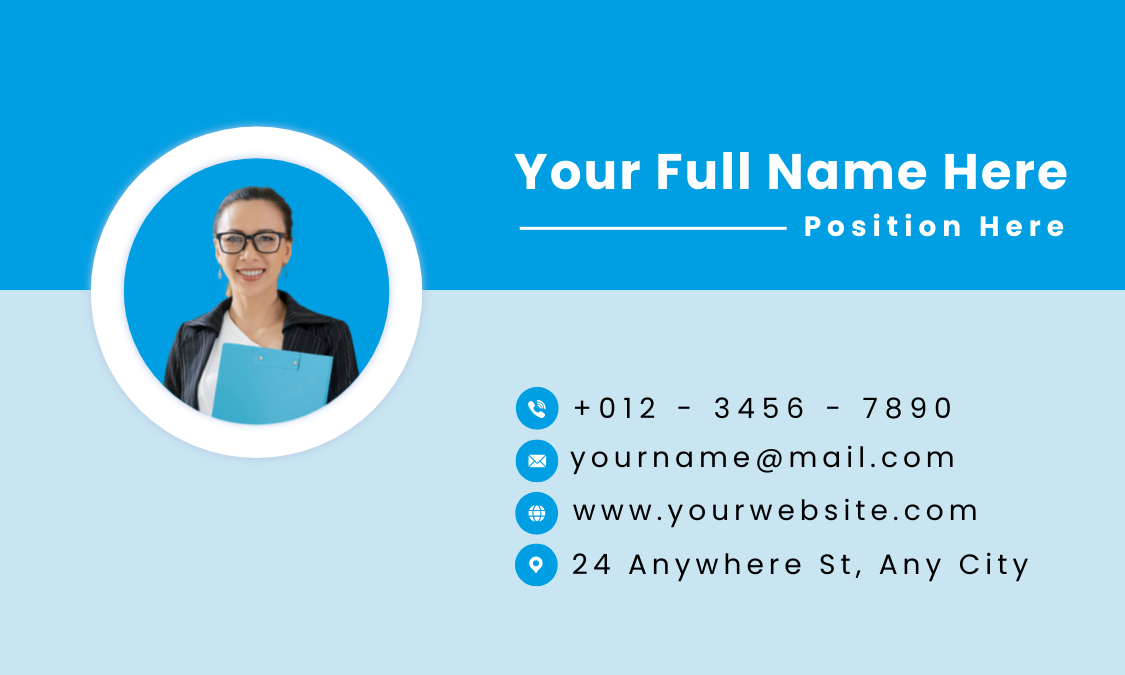 Education business card in standard size, rectangle shape