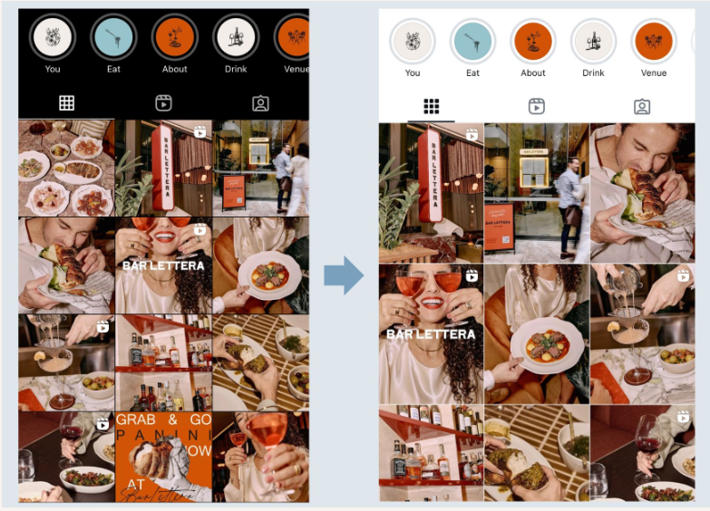 Instagram grid view