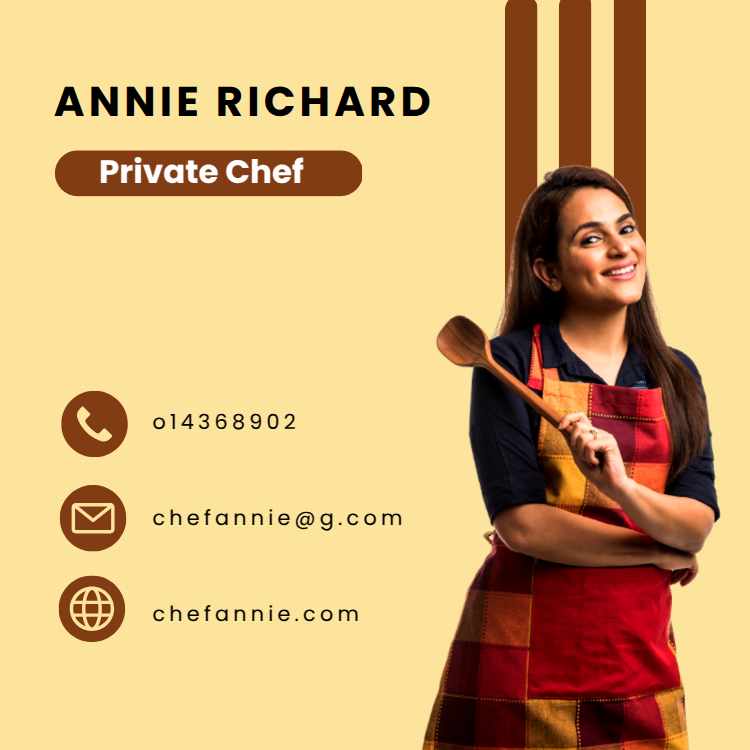 Playful Square Business Card with Custom Dimension for Food Business