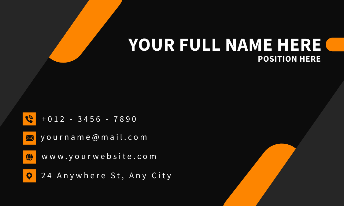 construction business card template reflecting formal and reliable branding