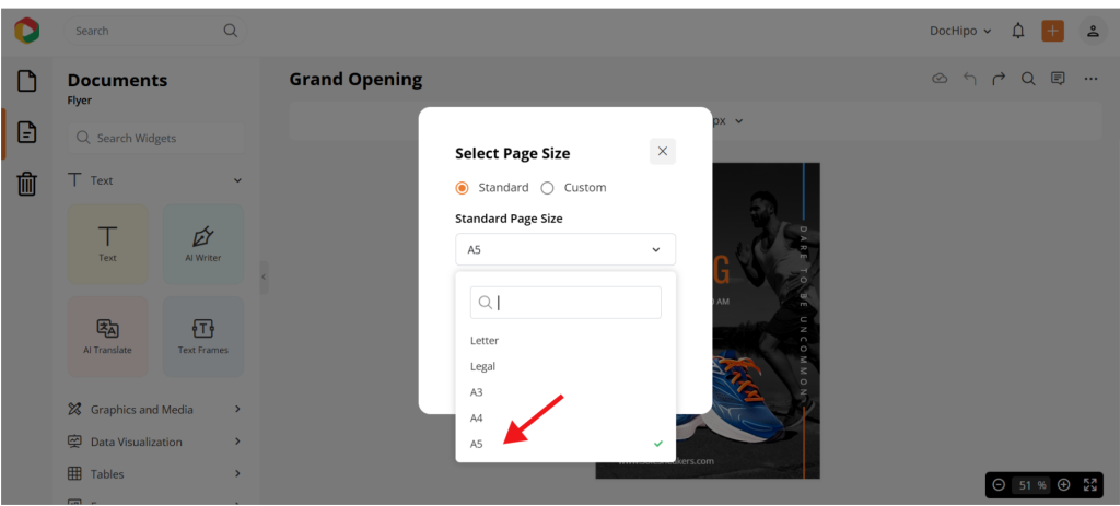 standard flyer sizes to resize