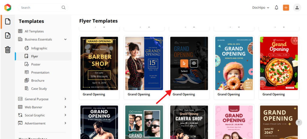 size of flyers- templates from DocHipo