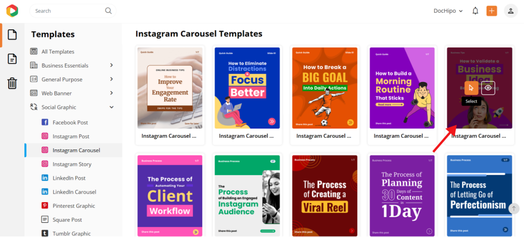 DocHipo Instagram carousel templates DocHipo Instagram carousel templates