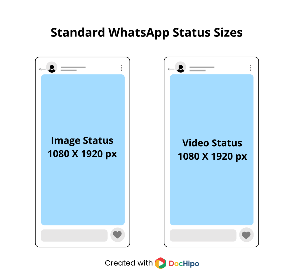 WhatsApp status sizes
