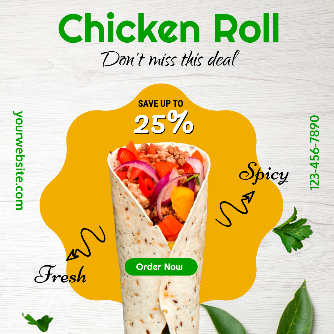Clutter-free food IG ad template in DocHipo