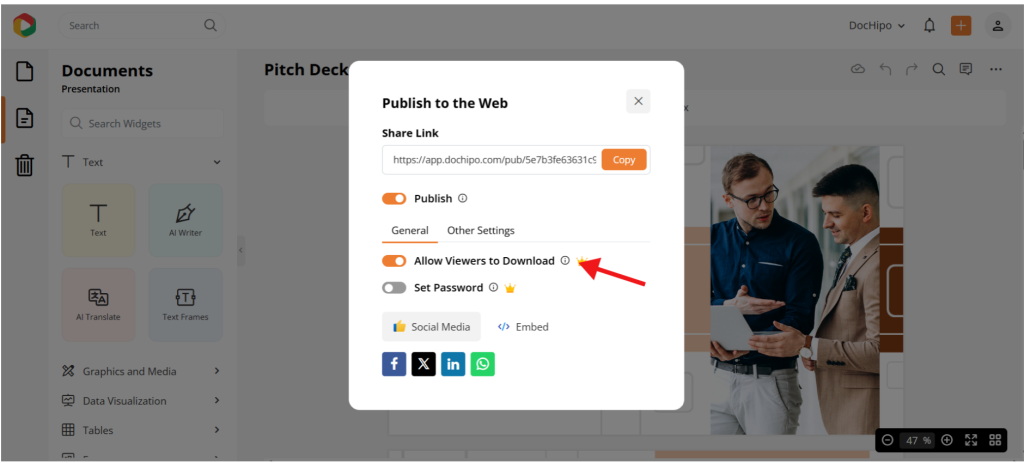 DocHipo publishing with password protection DocHipo publishing with password protection